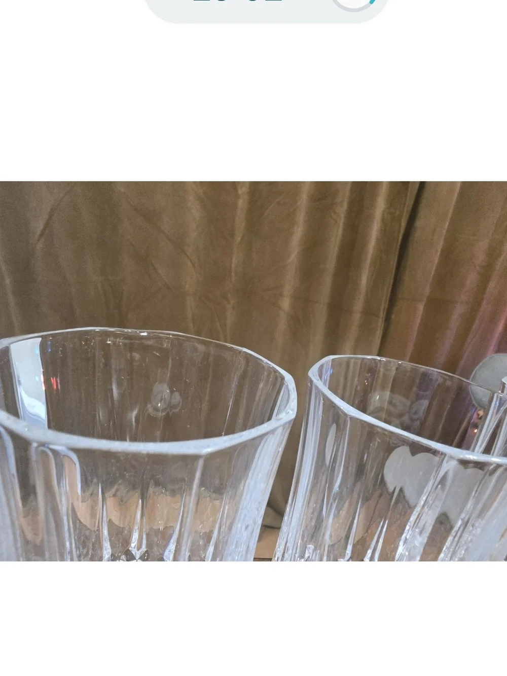 VTG Pair Cristal d'Arques Durand Longchamp Crystal Footed Iced Tea Glasses Set 2